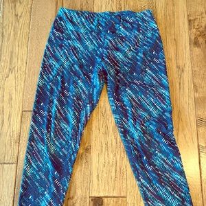 Blue green athletic leggings size L